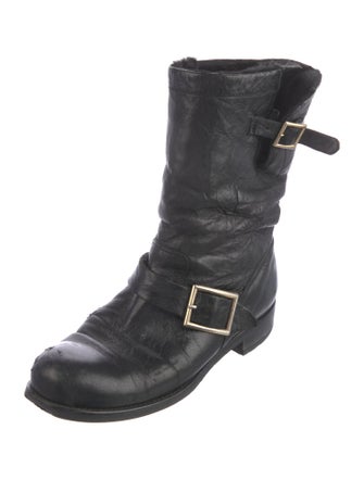 Jimmy Choo Leather Moto Boots