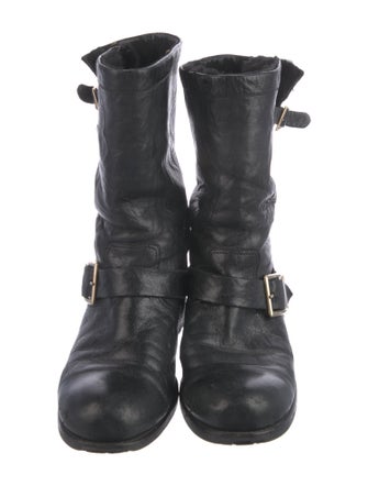 Jimmy Choo Leather Moto Boots
