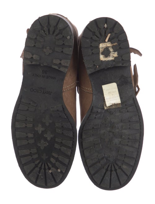 Jimmy Choo Suede Fur Trim Moto Boots