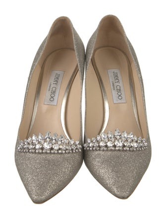 Jimmy Choo Glitter Crystal Embellishments Pumps