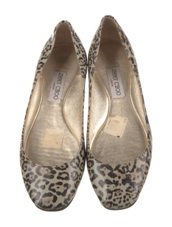 Jimmy Choo Patent Leather Animal Print Flats