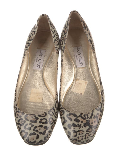 Jimmy Choo Patent Leather Animal Print Flats