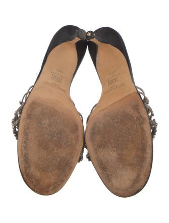 Jimmy Choo Satin Crystal Embellishments Slides