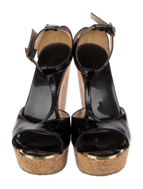 Jimmy Choo Patent Leather T-Strap Sandals