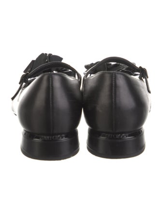 Jimmy Choo Leather Ruffle Embellishment Mary Jane Flats