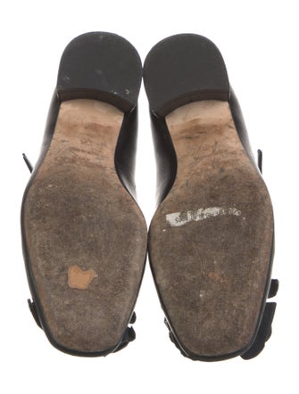 Jimmy Choo Leather Ruffle Embellishment Mary Jane Flats