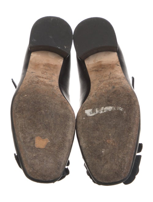 Jimmy Choo Leather Ruffle Embellishment Mary Jane Flats