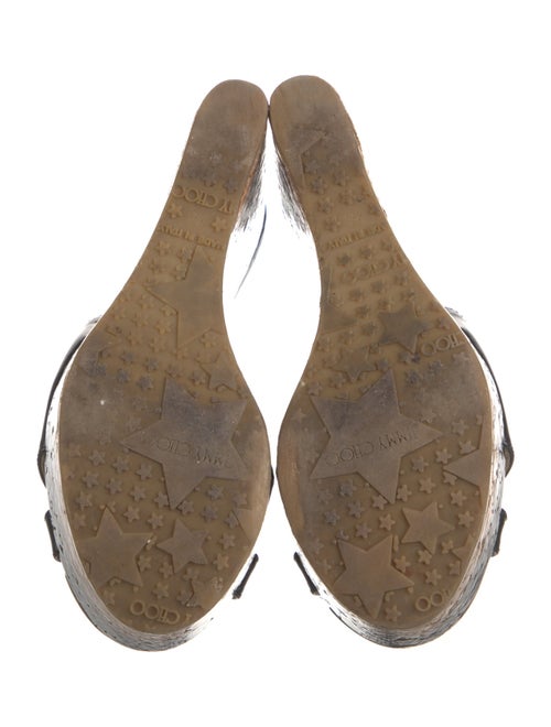 Jimmy Choo Patent Leather Leather Trim Embellishment Slides