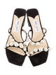 Jimmy Choo Faux Pearl Accents Suede Slingback Sandals