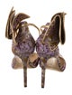 Jimmy Choo Floral Print Bow Accents D'Orsay Pumps