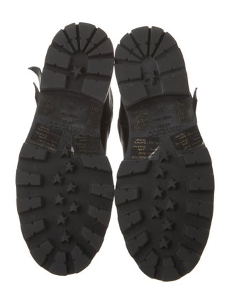 Jimmy Choo Leather Fur Trim Moto Boots