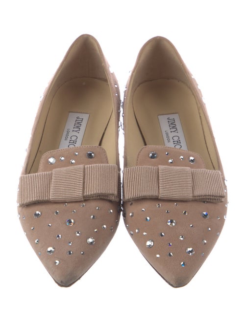 Jimmy Choo Suede Bow Accents Loafers