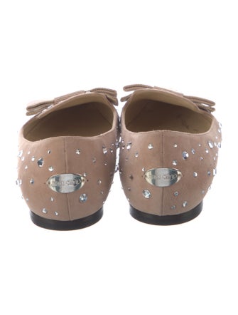 Jimmy Choo Suede Bow Accents Loafers
