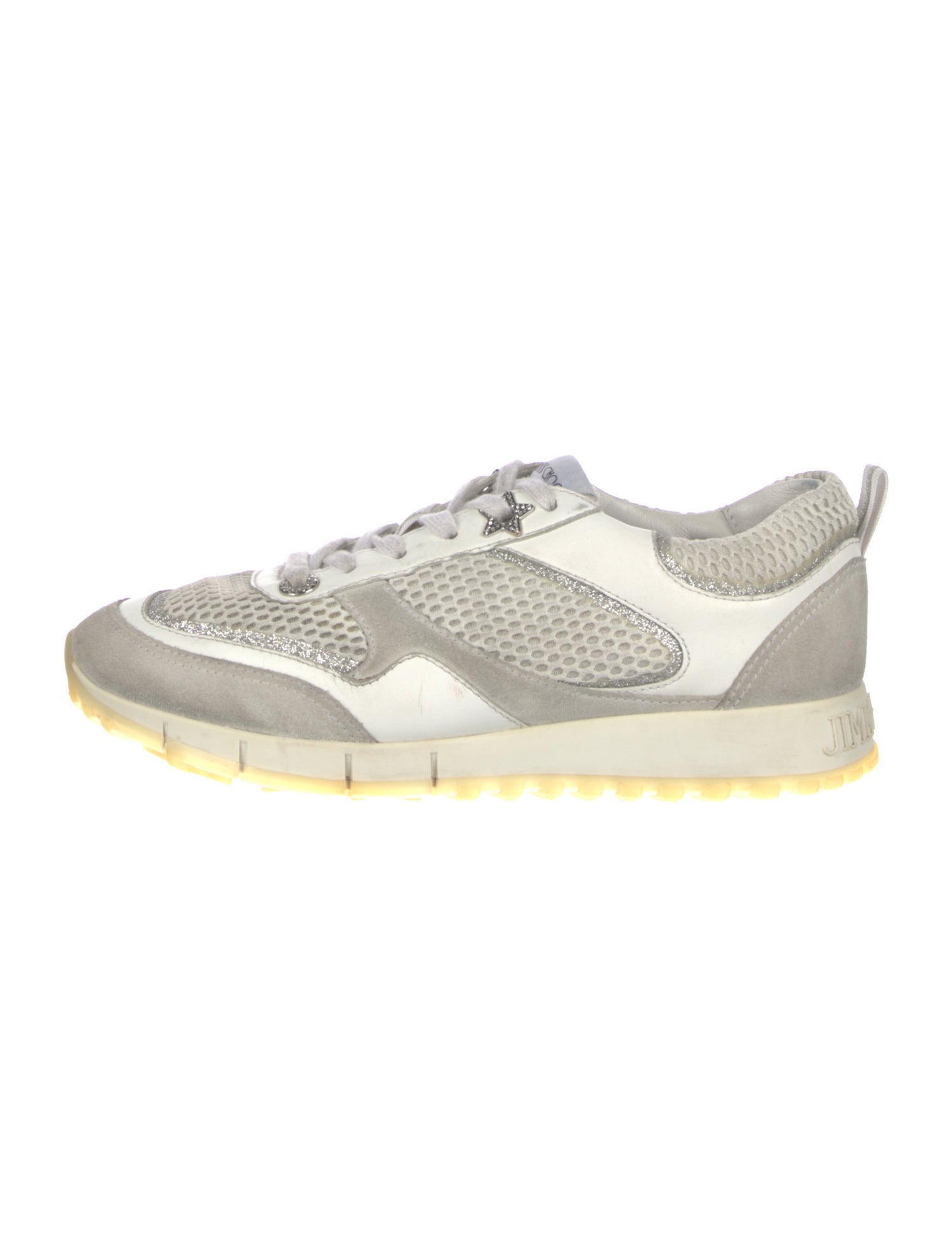 Jimmy Choo Leather Mesh Accents Sneakers