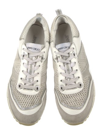 Jimmy Choo Leather Mesh Accents Sneakers
