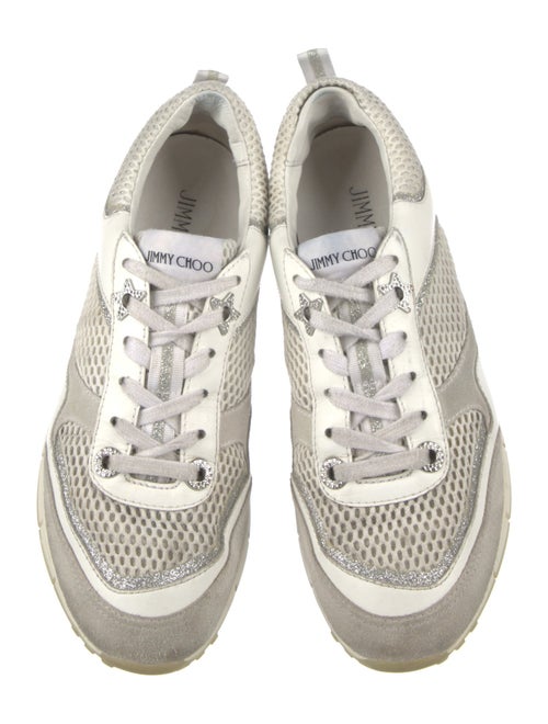 Jimmy Choo Leather Mesh Accents Sneakers