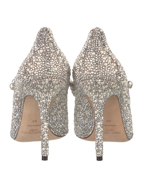 Jimmy Choo Faux Pearl Accents Crystal Pumps