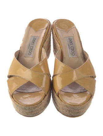Jimmy Choo Patent Leather Braided Accents Espadrilles