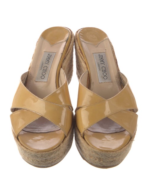 Jimmy Choo Patent Leather Braided Accents Espadrilles