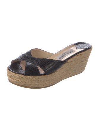 Jimmy Choo Embossed Leather Espadrilles