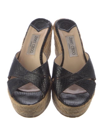 Jimmy Choo Embossed Leather Espadrilles
