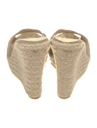 Jimmy Choo Leather Glitter Accents Espadrilles