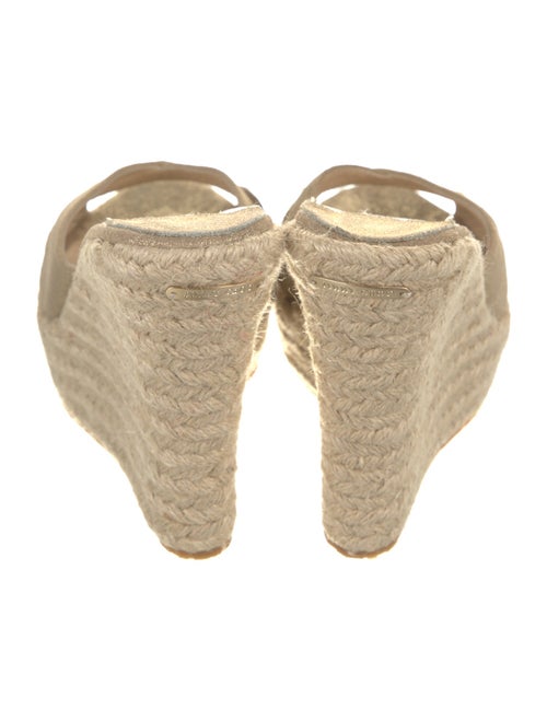 Jimmy Choo Leather Glitter Accents Espadrilles