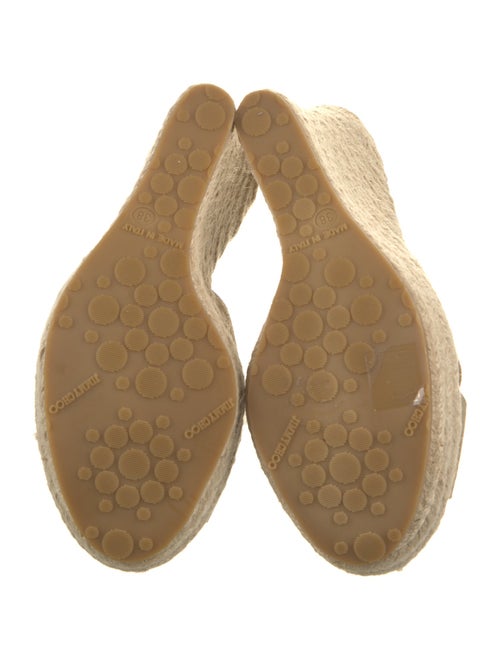 Jimmy Choo Leather Glitter Accents Espadrilles