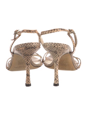 Jimmy Choo Snakeskin Animal Print Slingback Sandals