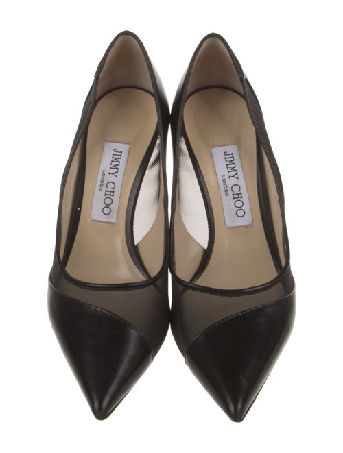 Jimmy Choo Leather Mesh Accents Pumps