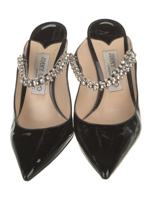 Jimmy Choo Patent Leather Crystal Embellishments Mules
