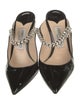 Jimmy Choo Patent Leather Crystal Embellishments Mules