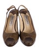 Jimmy Choo Embossed Leather Animal Print Slingback Sandals