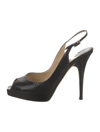 Jimmy Choo Embossed Leather Slingback Sandals
