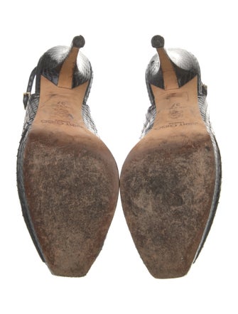 Jimmy Choo Embossed Leather Slingback Sandals