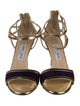 Jimmy Choo Leather Colorblock Pattern Sandals