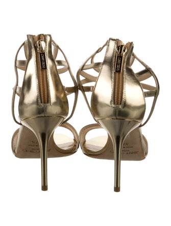 Jimmy Choo Leather Colorblock Pattern Sandals