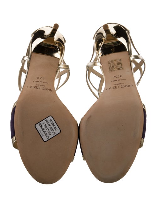 Jimmy Choo Leather Colorblock Pattern Sandals