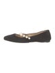 Jimmy Choo Faux Pearl Accents Suede Ballet Flats