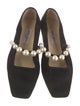Jimmy Choo Faux Pearl Accents Suede Ballet Flats