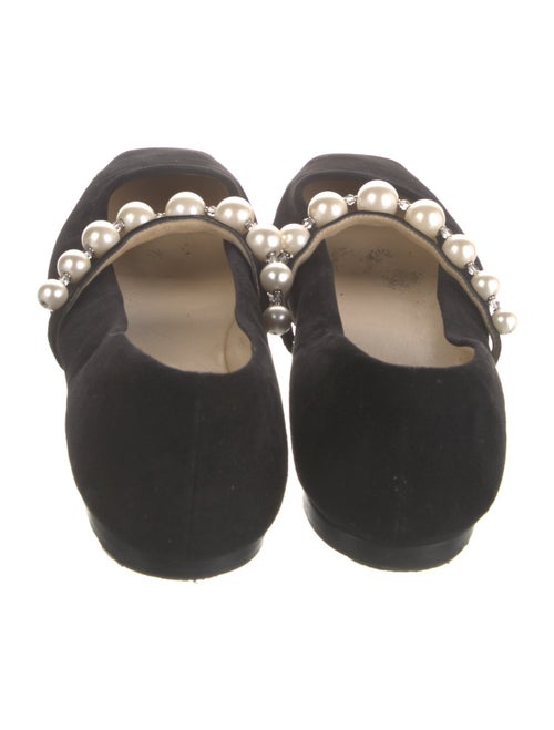 Jimmy Choo Faux Pearl Accents Suede Ballet Flats
