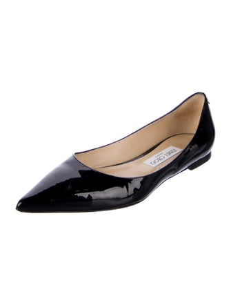 Jimmy Choo Signature Logo Patent Leather Flats
