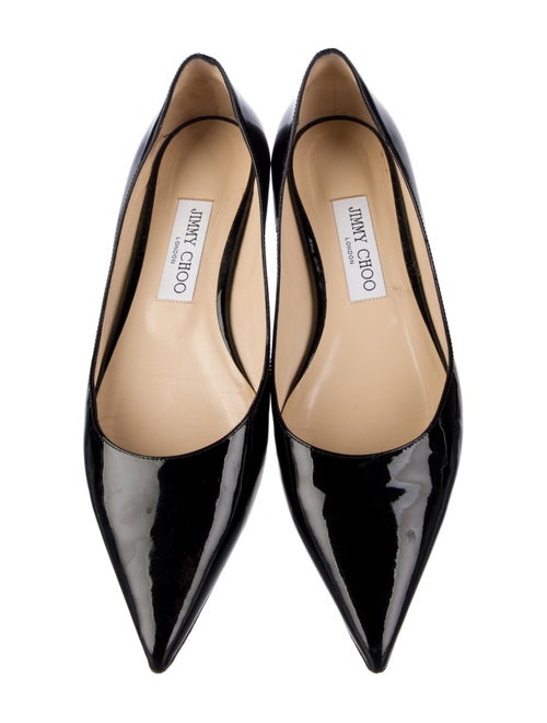 Jimmy Choo Signature Logo Patent Leather Flats