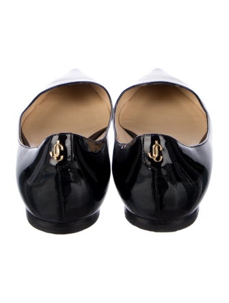 Jimmy Choo Signature Logo Patent Leather Flats
