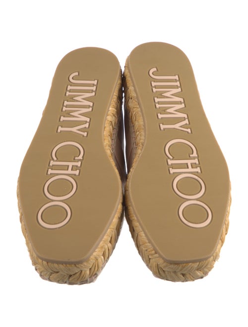 Jimmy Choo Faux Pearl Accents Leather Espadrilles