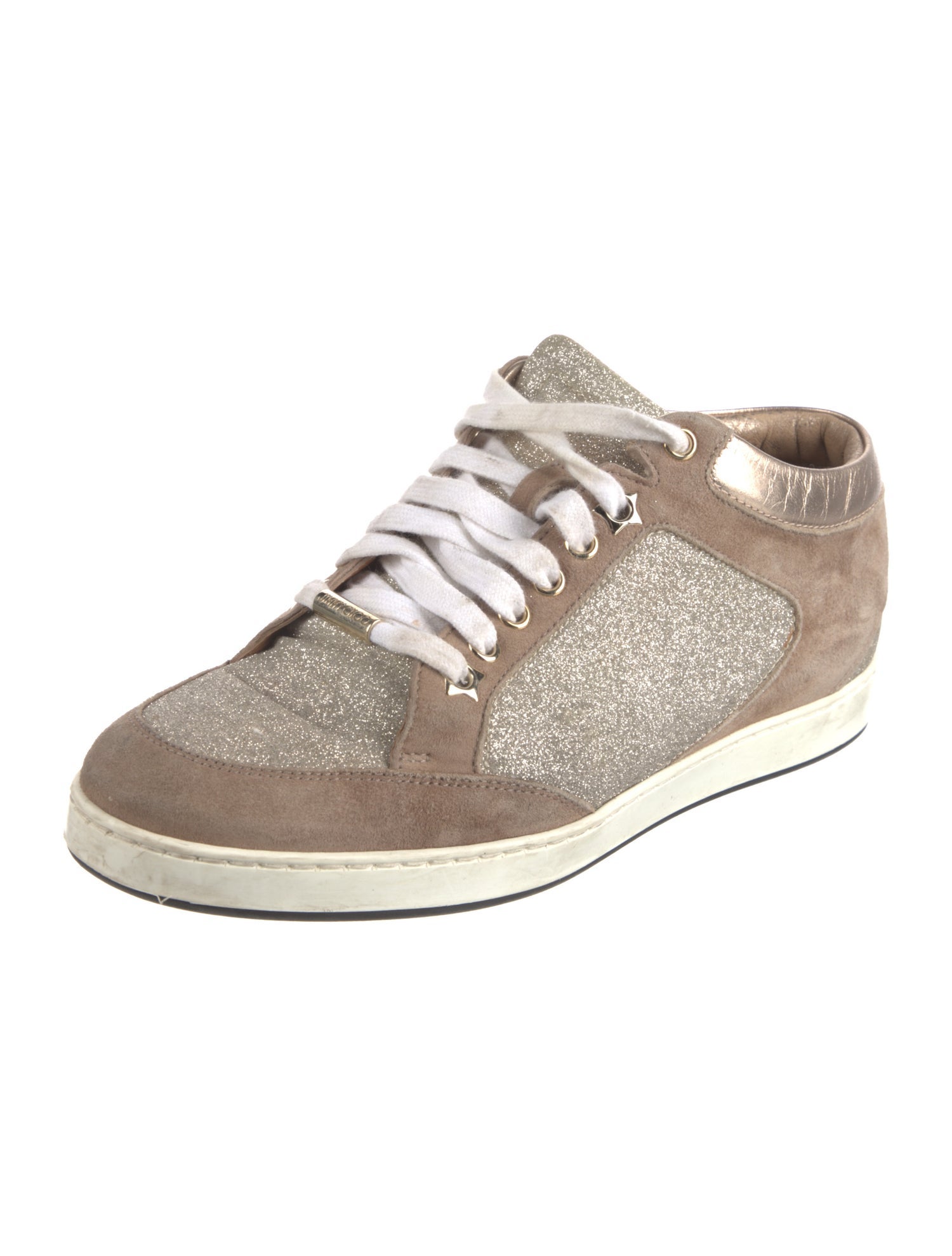 Jimmy Choo Suede Glitter Accents Sneakers