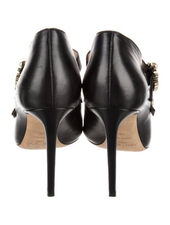 Jimmy Choo Faux Pearl Accents Leather Pumps