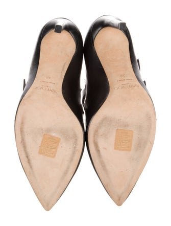 Jimmy Choo Faux Pearl Accents Leather Pumps