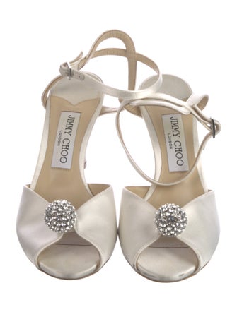 Jimmy Choo Satin Beaded Accents D'Orsay Pumps