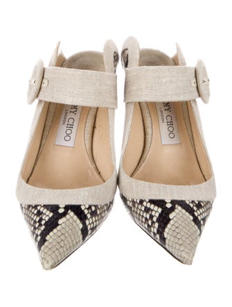 Jimmy Choo Snakeskin Animal Print Slingback Pumps